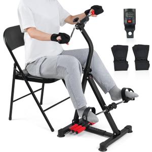 Adjustable Pedal Exerciser Bike for Seniors - Hand Arm Leg and Knee Therapy, Stroke Recovery, Portable Fitness Equipment for Total Body Workout - Great Gift for Elderly Rehab