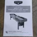 Hathaway Merlot 12 Foot Shuffleboard Table for Family Game Room - with Lacquer Coated Playfield, Built-in Scorer and Cabinet, Climate Adjusters, Leg Levelers, 8 Pucks, Brush, and Wax - Walnut Finish