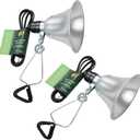 Clamp Lamp Light with Detachable 5.5 Inch Aluminum Reflector, 60 Watt E26 Socket (No Bulb Included), 6 Foot 18/2 SPT-2 Cord Cord, 2 Pack