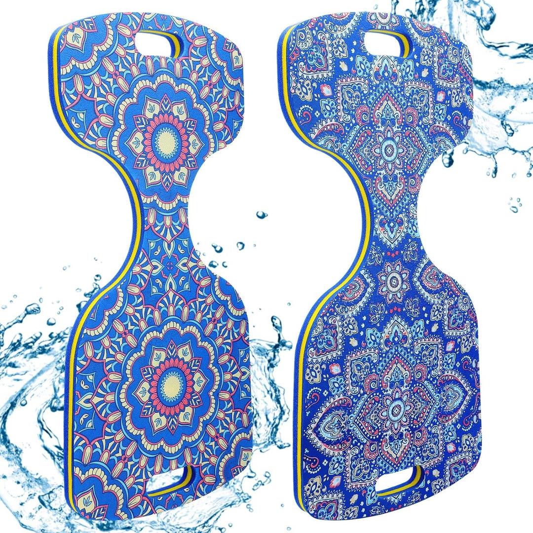 2 Pcs Water Saddle Float 32in x 16in Adults Double Sided Coated Floating Seats, Pattern Printing Saddle Seats Lake Chair Float for Adult Kid Lakes Pool Swimming Supplies