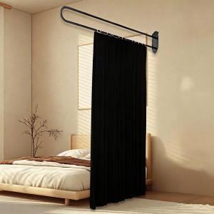 U Shape Privacy Partition Curtains for Room Divider,78.5" W x 86" H