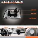 Headlight Assembly for 1998-2004 GMC Sonoma/ 1998-2001 Oldsmobile Bravada/ 1998-2005 GMC Jimmy Chrome Housing Amber Reflector Replacement Pair Chrome Housing Amber Reflector Clear Lens