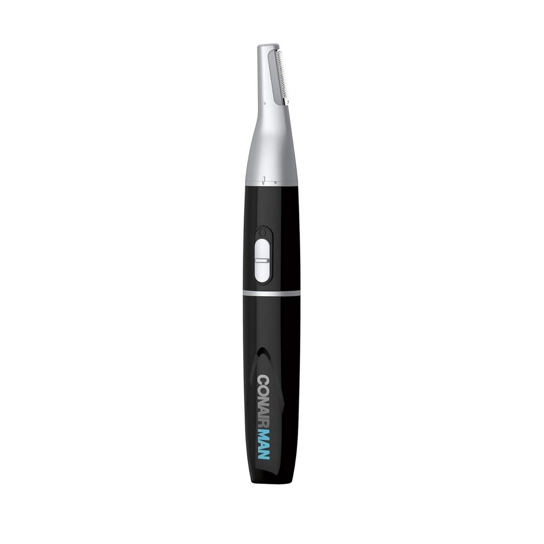 ConairMAN All-in-One Personal Trimmer for Men, for Nose, Ear, Eyebrows and Sideburns Hair Trimmer, 4 Piece Men's Grooming Kit, Lithium Battery-Powered