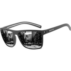 ZENOTTIC Polarized Sunglasses for Men Lightweight TR90 Frame UV400 Protection Square Sun Glasses