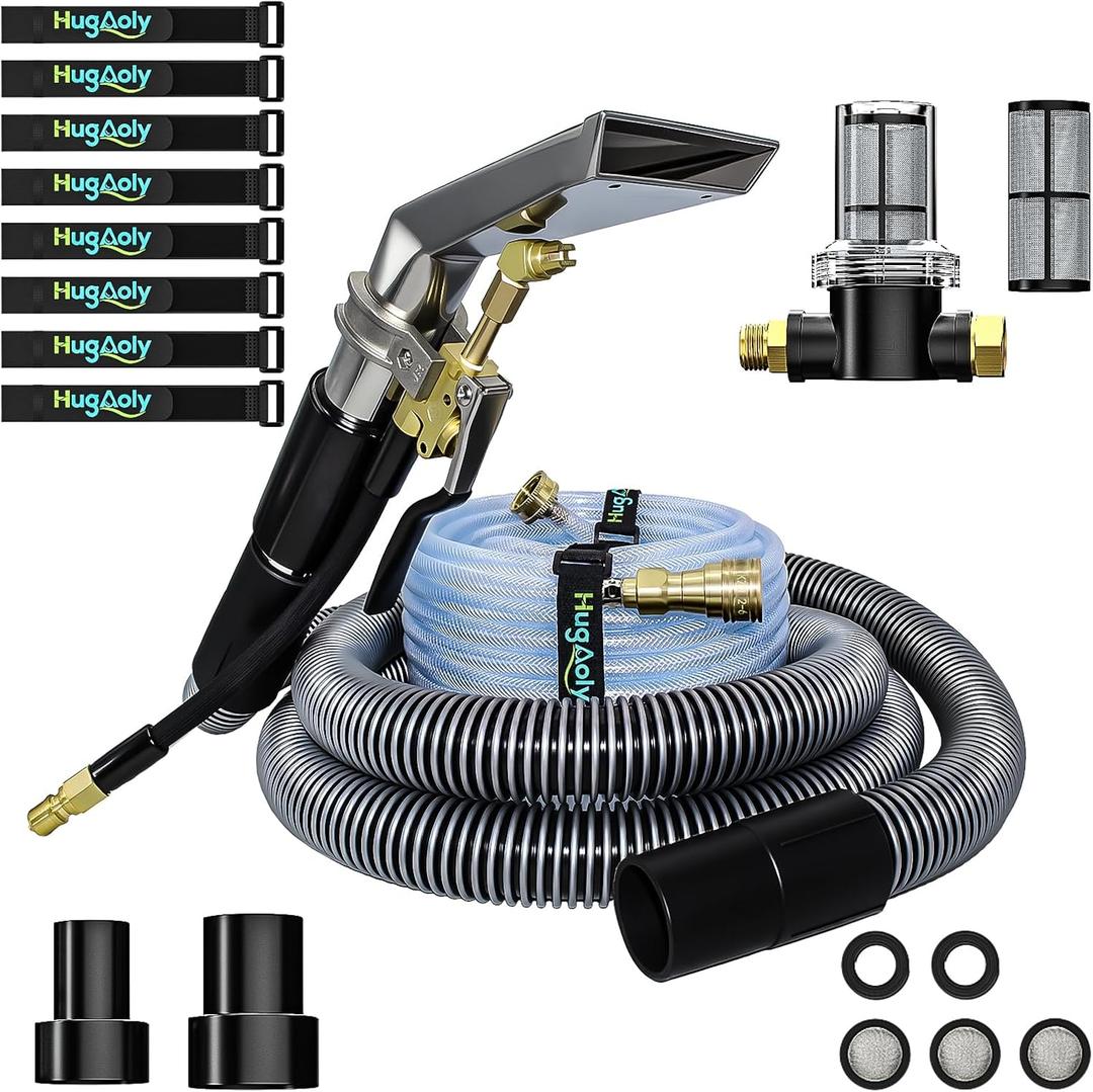 Shop Vac Extractor Kit,Wet Deep Dirt Cleaning Vacuum Extractor Kit,with 50FT Water Pipe,10FT Vacuum Hose,Convert Shop Vac to Professional Fabric Cleaner Machine,for Auto Carpet,Fabric Sofa,Pet Mess.