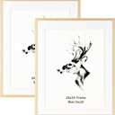 Yaetm 20x24 Picture Frame Matted to 16x20 Set of 2, Natural Solid Oak Wood Frame for Pictures, Posters & Art Prints, Horizontal and Vertical Wall Mount (2 pack, Oak)