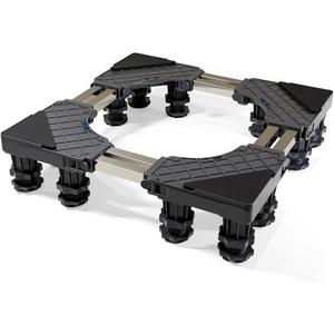 Adjustable Mini Fridge Stand with 12 Heavy-Duty Legs - 16-27 Inch Universal Base for Refrigerators, Washing Machines & Dryers