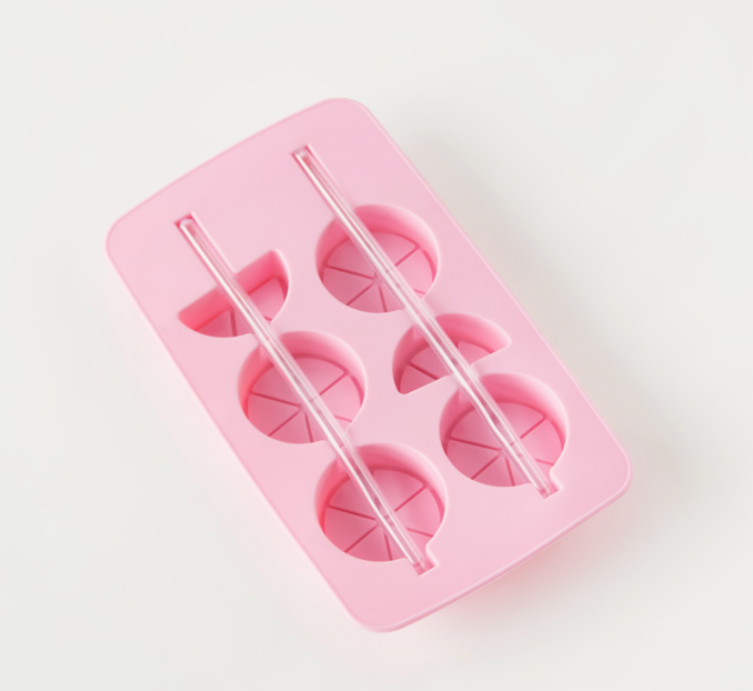 Fred & Friends Mold Ice Tray and Straws, Standard, Pink, 5 Pack