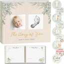 Baby Memory Book & Newborn Keepsake Journal First Year Memory Book for Boy or Girl Gender Neutral Milestone Book with 24 Stickers Perfect First Mothers Day Gift