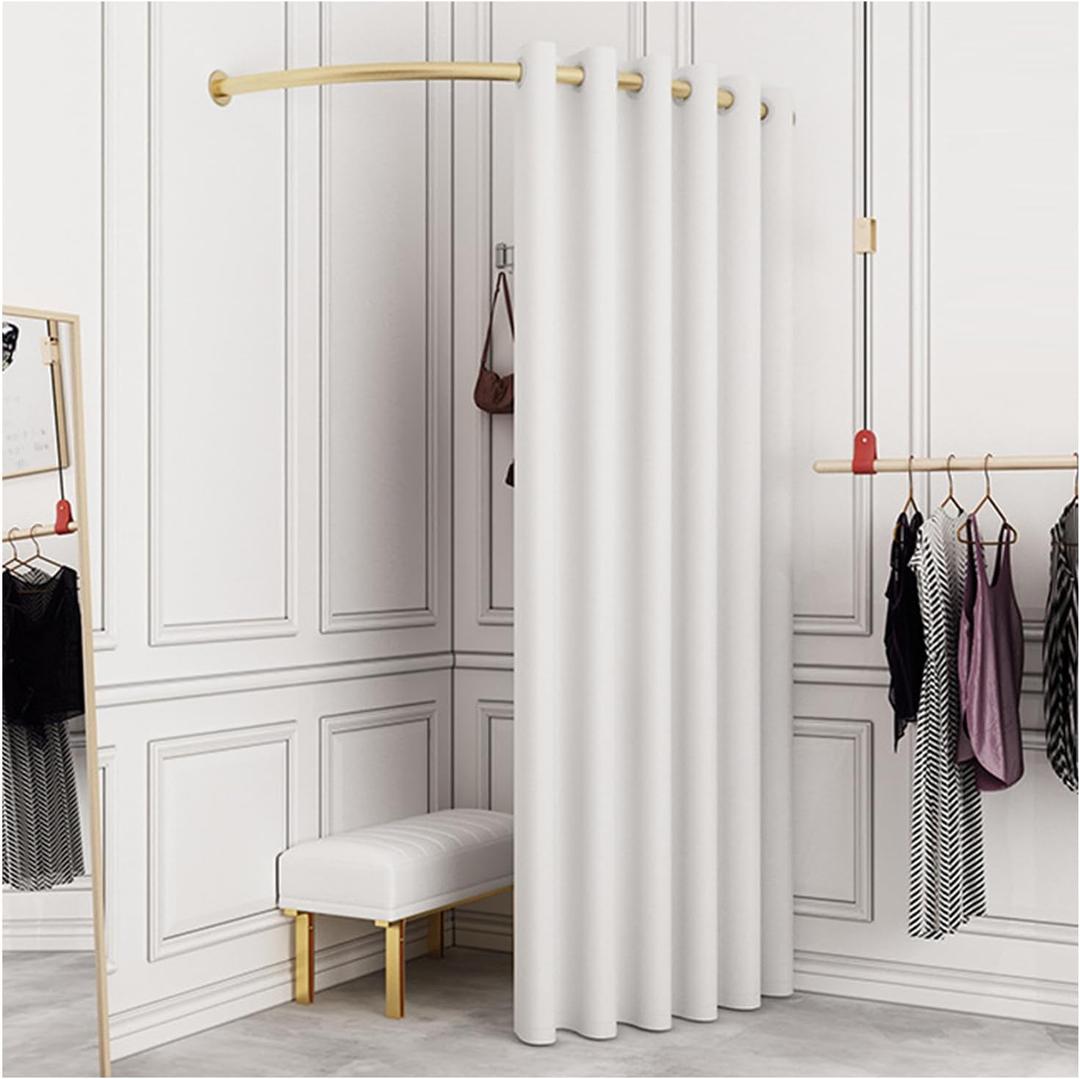 Clothing Store Fitting Room, 39 in Dressing Room Used in Mall, Boutique and Office, Corner Wall Mounted Changing Room for Privacy Protection (White, 39.37x78.74IN)