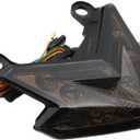 Motorcycle Rear Brake Stop Running Lamp Turn Signal Indicator, Motorcycle Red Amber LED Brake Tail Light, Compatible with Kawasaki Z800 Z125 2016-2021, ZX-6R 2013-2017 - Smoked Lens