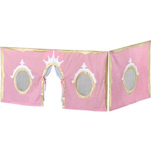 Max & Lily Underbed Curtain for Low Bunk Bed/Low Loft Bed, Princess Play Curtain for Kids, Cotton Privacy Curtain for Bottom Bunk, 2 Panel Curtain Set, Light Pink/Gold