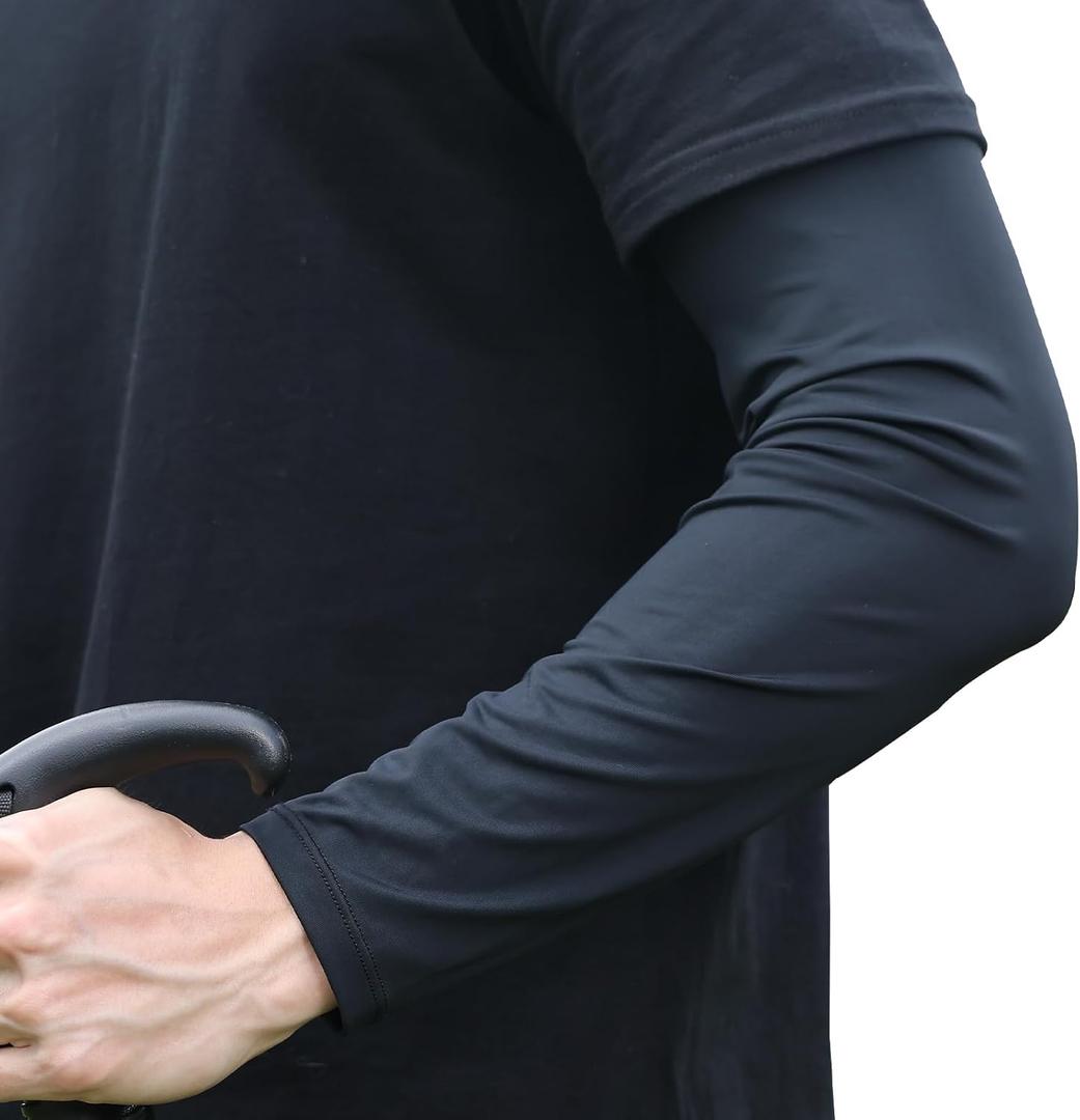 Arm Sleeves for Men, Loose Fit Non-Sticky, Cooling UV Sun Protection Arm Sleeves for Baseball Basketball Golf Hiking, M