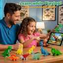 Dinosaur Toys for Toddlers 1-3: 9pcs Soft Rubber Dinosaur Toys for Kids 2-4 with Carrying Backpack - Educational Colorful Dinosaurs for Kids' Imaginative Play