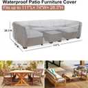 Patio Furniture Set Cover Waterproof, Mrrihand Outdoor Sectional Sofa Set Cover Heavy Duty 600D Table and Chair Set Cover 111" L× 74" W× 28.3" H