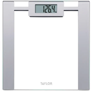Taylor Digital Bathroom Scale, Glass with Silver Metallic Accents