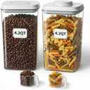 Melovom Pop Airtight Food Storage Containers Set with Lids, Large 4.2Qt/4L Food Containers with Scoop, Kitchen Pantry Organization and Storage, BPA Free Stackable Cereal Container (1-Pack)