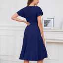 DRESSTELLS Women's Cocktail Dresses 2026, Formal Wedding Guest Prom Party Evening Graduation Hi Low Dress (Blue, XXL)