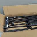 Jutom 6 Pack Adjustable Pedestal Stand Holder 8.5 x 11 Inch Heavy Duty Aluminum Sign Holder Vertical and Horizontal Sign Poster Stands Floor Standing Display for Advertisement Menu Display(Black)