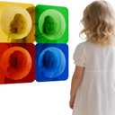 4 Pcs Sensory Wall Mirror Acrylic Bubble Mirror Wall Decoration for Kids Classroom Kindergarten Sensory Room Science Classroom Decompression Space (10 x 10 Inch,Red,Yellow,Green,Blue)