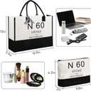 Birthday Gifts for Women Canvas Tote Bag, Unique Gifts for Wife Mom Friends Her, Vintage Handbag Cosmetic Bag Poster