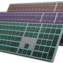 OMOTON Wireless Keyboard for Mac with Forged Metal Frame - 2.4G & Dual Bluetooth (BT1/BT2), Type-C/USB A Receiver, Ultra-Thin, Backlit, Full Size Keyboard for Mac/MacBook/iMac, Grey