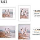 upsimples 11x14 Picture Frame Set of 5, Display Pictures 8x10 with Mat or 11x14 Without Mat, Wall Gallery Photo Frames, White