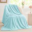 BEDELITE Fleece Blanket - 3D Jacquard Decorative Cloud Blue Throw Blankets for Couch & Bed, Soft and Cozy Warm Plush Fluffy Blanket All Seasons Suitable, 50x60Inches