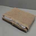 MIULEE Set of 2 Waffle Bathroom Rugs, Boho Bath Rugs Non Slip Washable, Super Absorbent Bath Mats, Ultra Soft Rubber Backed Shower Mats for Bathroom Floor, Tub and Shower, Brown, 18x30 Inch