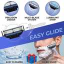 24 Pcs Mens Razor Refills, Compatible with Mach3, 3Layer Stainless Steel Blades with Lubrication Strip for Smooth Shave, Ideal for Daily, Travel, Emergency, Business & Household Use