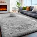 PAGISOFE Ultra Soft Fluffy Area Rugs for Bedroom Boys, Gray Rugs Carpets for Kids Room,Soft Plush Furry Bedside Rug,Non-Slip Floor Fuzzy Rugs,4x6 Ft