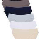 Wealurre Seamless Underwear Invisible Bikini No Show Nylon Spandex Women Panties (Medium, B/W/a/Db/Br/G)