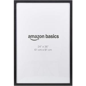 Amazon Basics Rectangular Wood Poster Frame, 24" x 36", Black