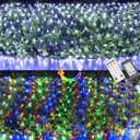 LYHOPE 12ft x 5ft 360 LED Christmas Net Lights, 11 Modes 30V Christmas Lights, Clear White-Multi Color Changing Mesh Decorative Net Light for Xmas Tree Bush Wedding Garden Outdoor Indoor Decor