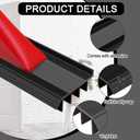 2 Pcs 3 Feet Black Vinyl Door Bottom with Self Adhesive Tape Adjustable Weatherstrip Under Door Bottom Seal with Drip Cap Fits Gaps from 1/4'' to 9/16'' for 1 3/4'' to 2'' Thick Doors