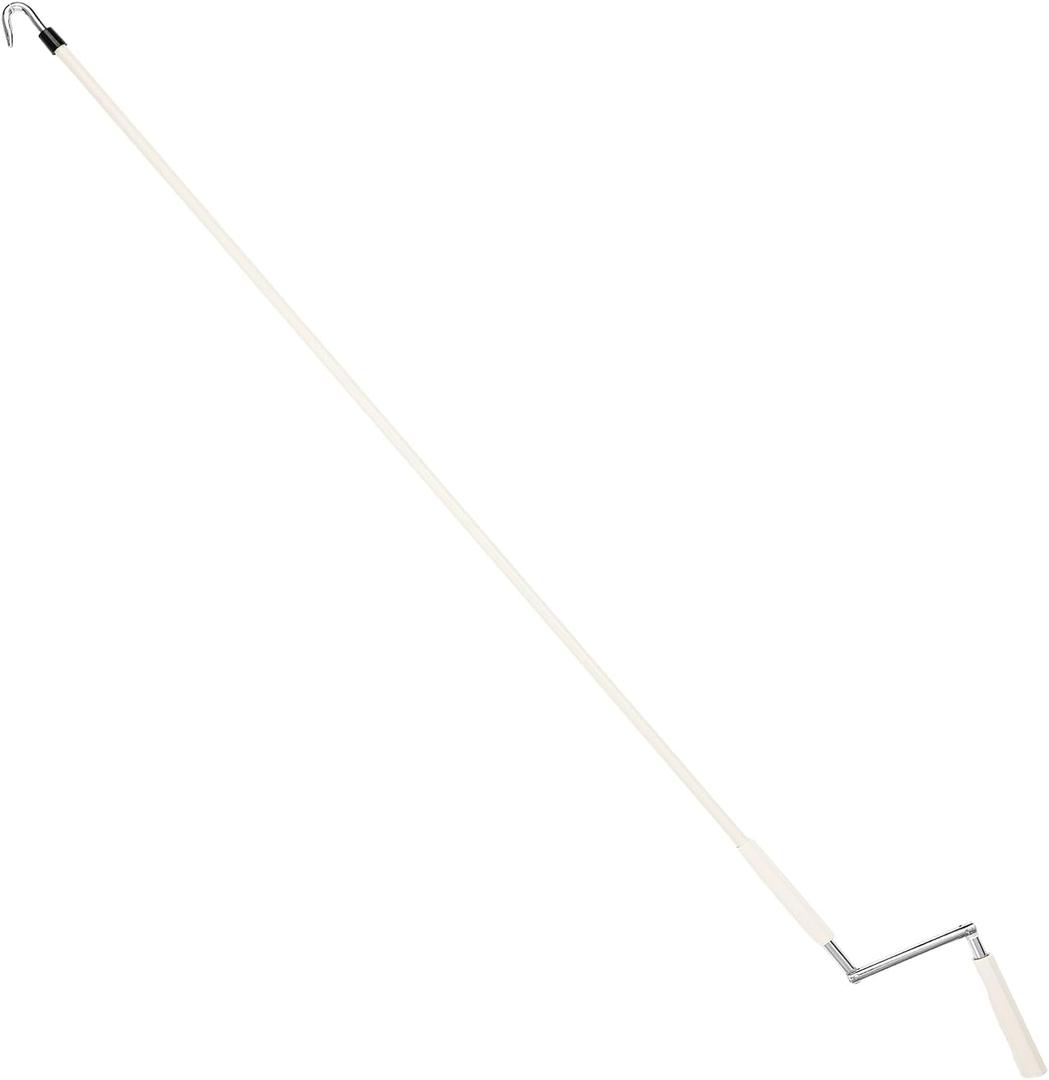 Exterior Roller Shade Universal Crank Wand Replacement Metal Crank Wand Telescoping Skylight Pole with Hook for Exterior Sun Shades Outdoor Indoor Roller up Blinds(Beige)