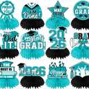 Teal Graduation Decorations Class Of 2026 Honeycomb Centerpieces, 12Pcs Class of 2026 Graduation Centerpieces for Tables Teal Congrats Grad Graduation Table Decorations, Teal Graduations Table Toppers