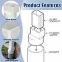 Sosation 2 Pcs 2"x3"x3" PVC Offset Downspout Drainage Adapter, Connects 2" X3" Downspout to 3" Round Sewer and Drain Pipe, Hub/spigot End, Universal Design to Fit All Types of 3" Round Drain Pipe Tile