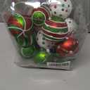 DIYDEC 18pcs Christmas Balls Ornament 2.4 Inch Glittering Hanging Xmas Balls for Tree Decoration Swirl Candy Cane Elf Balls Red Green Plastic Christmas Baubles for Home Indoor Holiday Party Decor (6cm)