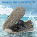 MAIZUN Leather Sandals for Men Summer Closed Toe Sandal Outdoor Fisherman Shoes Hiking Walking Shoes for Beach Walking Hiking Sport Sandal (7.5, Black)