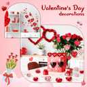 48 Pcs 2 Size 1.8/2.4 inch Valentines Day Heart Ornaments 8 Styles Heart Shaped Hanging Decoration for Tree Red Pink Silver Glitter Romantic Bauble for Wedding Party Supplies (Red)