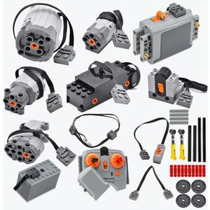32Pcs Power Function Kit Set Motor Battery Infrared-Remote-Control Receiver Train Adjustable Speed Motor Parts, Power Function Parts Compatible with Lego Technic-Pieces