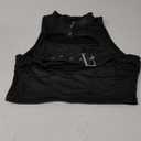 OYOANGLE Women's Buckled Cut Out Leather Mini Top, Size: XL