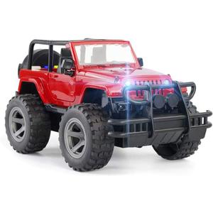 Car Toy 1:16 Off-Road Military Fighter Friction Powered Toy Vehicle with Fun Lights and Sounds