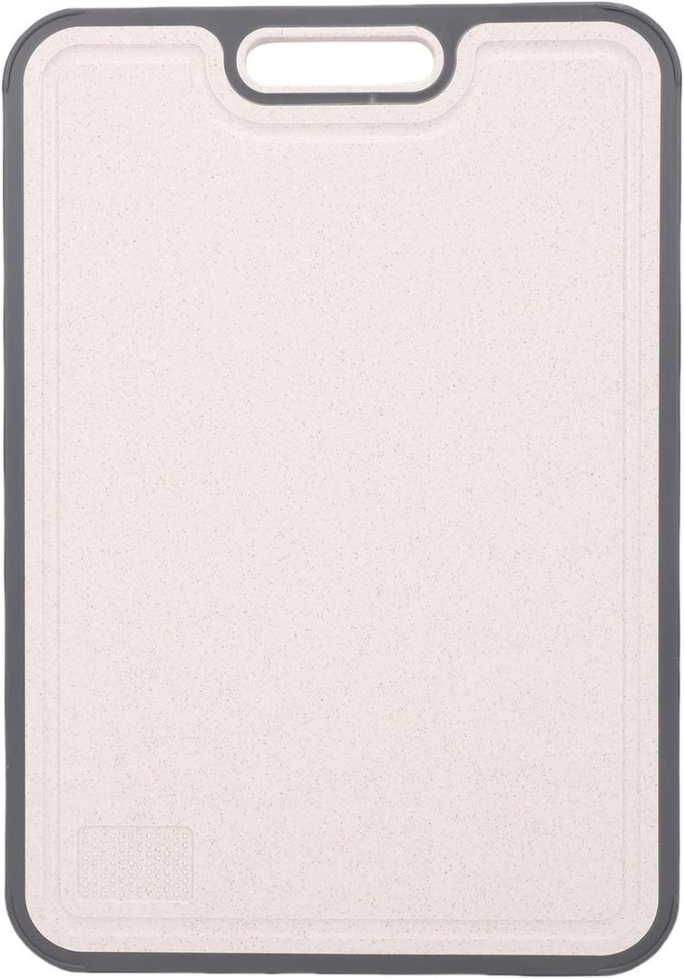 Cutting Board for Kitchen, Double Sided Chopping Board Stainless Steel Straw PP Kitchenware with Hanging Hole for Meat Veggies Fruit