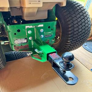 Rear Hitch Receiver Attachment for John Deere  Heavy-Duty Lawn Mower & Garden Tractor Towing Hitch, Fits Gator 4x2 / 6x4, Green Powder-Coated Steel for Trailers & Implements (Green)