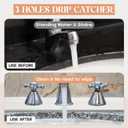 3 Hole White Faucet Mat for Kitchen Sink 16.1" x 5" Kitchen Faucet Absorbent Mat Diatomite Splash Guard for Sink Quick Drying Stone Drip Catcher for Bathroom Counter