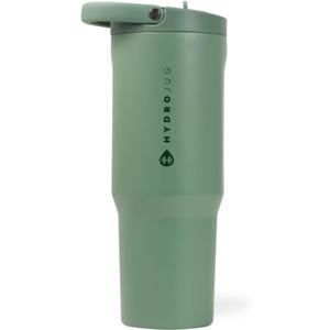 HydroJug Sport - Stainless Steel Tumbler with Straw, Vacuum Insulated, 40oz Leakproof Water Bottle, Ergonomic Design, Reusable, Dishwasher Safe, Rubber Base, Durable for Gym or Outdoors, Sage