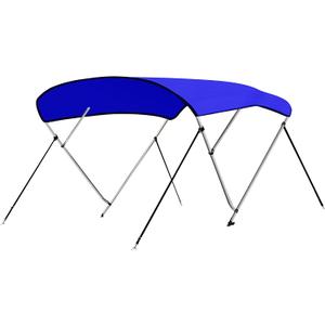 SereneLife 4 Bow Bimini Top Boat Cover  96" L x 79-84" W x 54" H, Durable 1" Aluminum Frame, Waterproof & UV-Resistant, Easy Install with Front Straps, Rear Support Arms & Free Storage Boot (Blue)