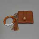 Small Wristlet Wallets for Women Keychain Wristlet Wallet RFID Blocking Key Chain Wallet With Zipper Coin Pocket,2 Id Window (Brown)